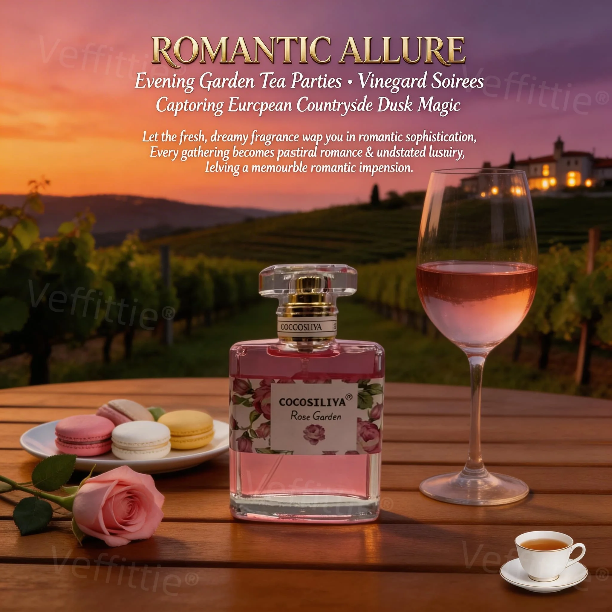 

Romantic Rose Citrus-Woody Allure Eau De Parfum, 1.7oz Pink Floral Bottle, Captivating Rose Essence for Intimate Moments