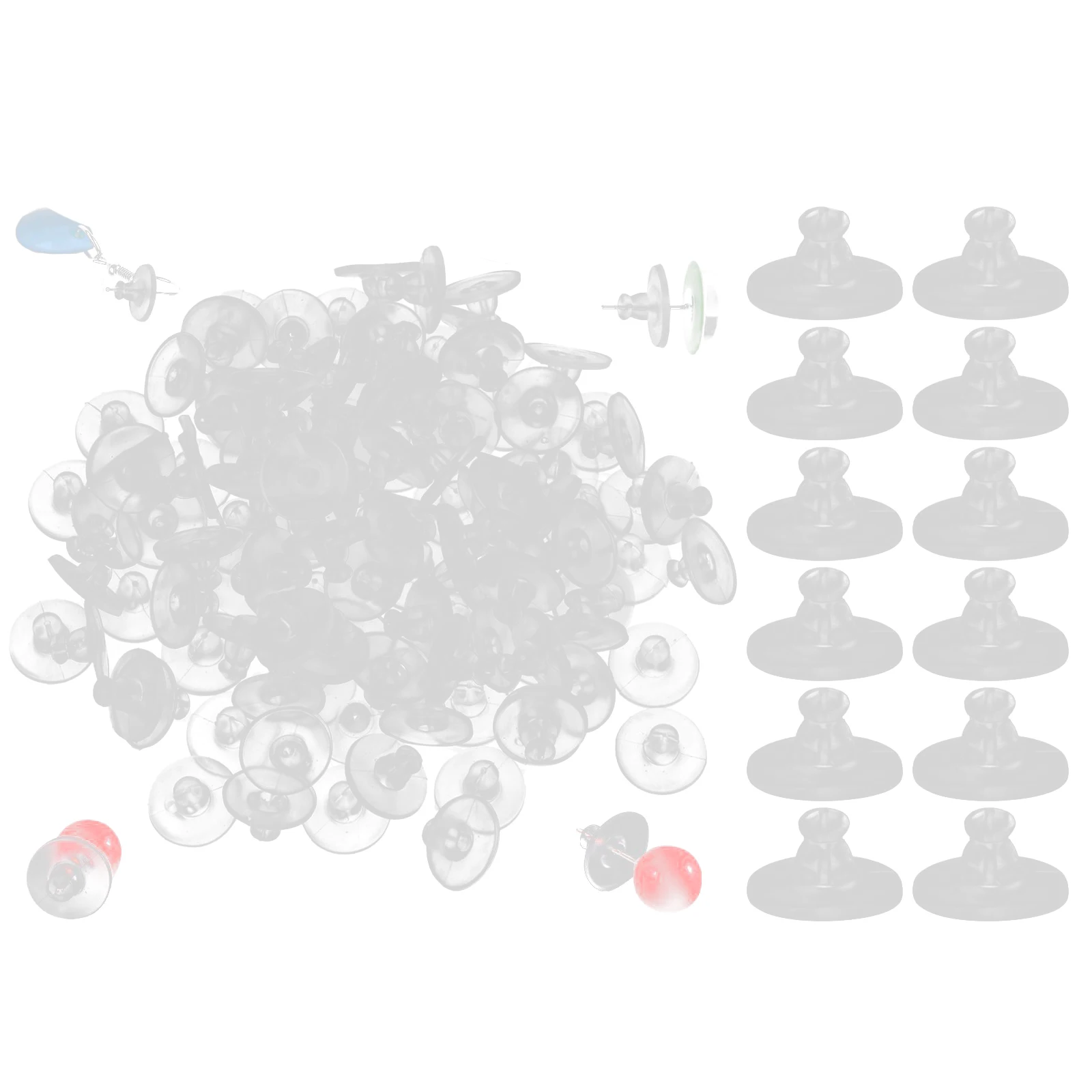 100Pcs Ear Plugs Silicone Earrings Back Stopper Ear Plug Blocked Caps DIY Jewelry Making Findings Transparent Handmade Accessory