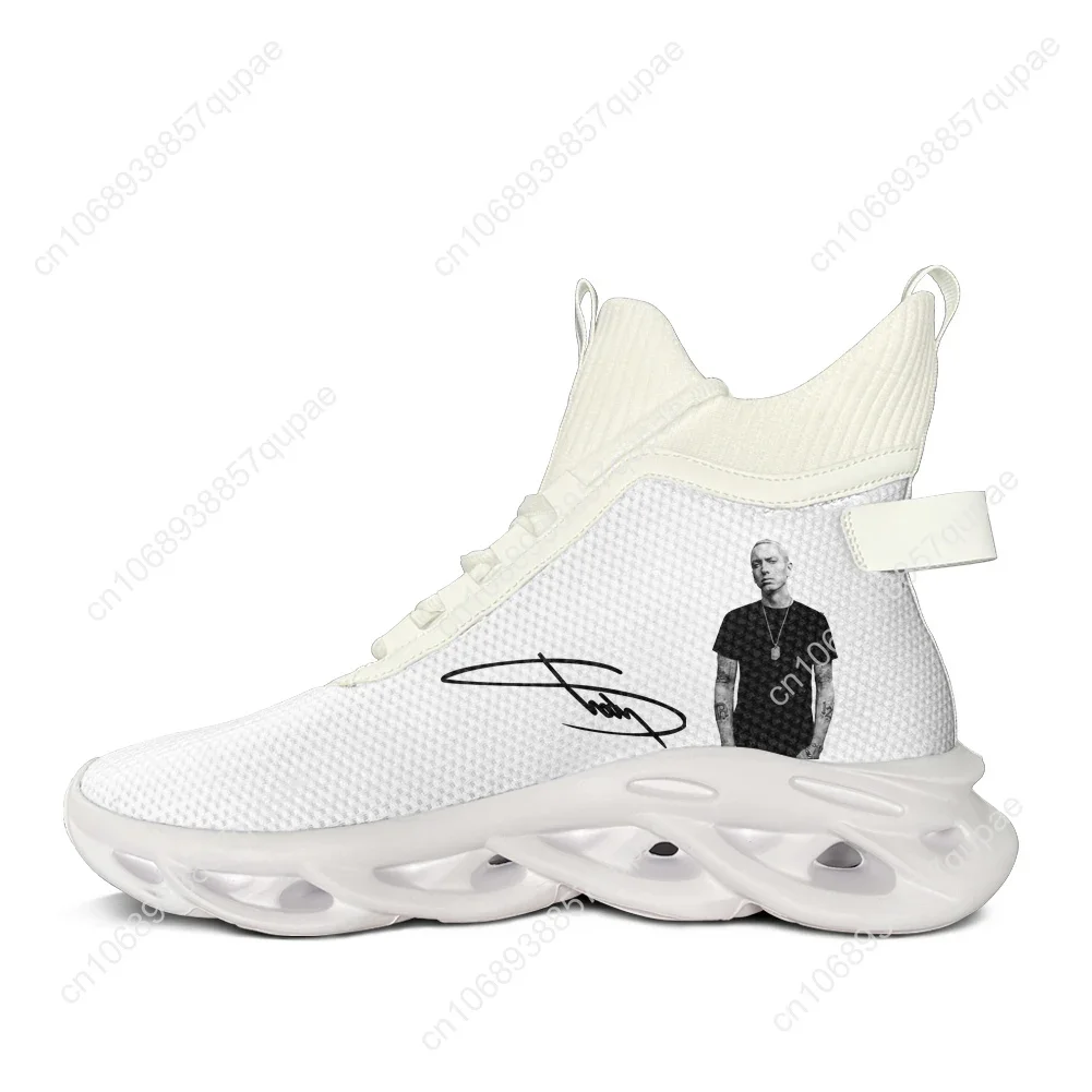 Eminem High Top Flats Sneakers Rock Singer Mens Womens Sports Running Shoes Quality Sneaker Lace Up Mesh Footwear Custom Shoe