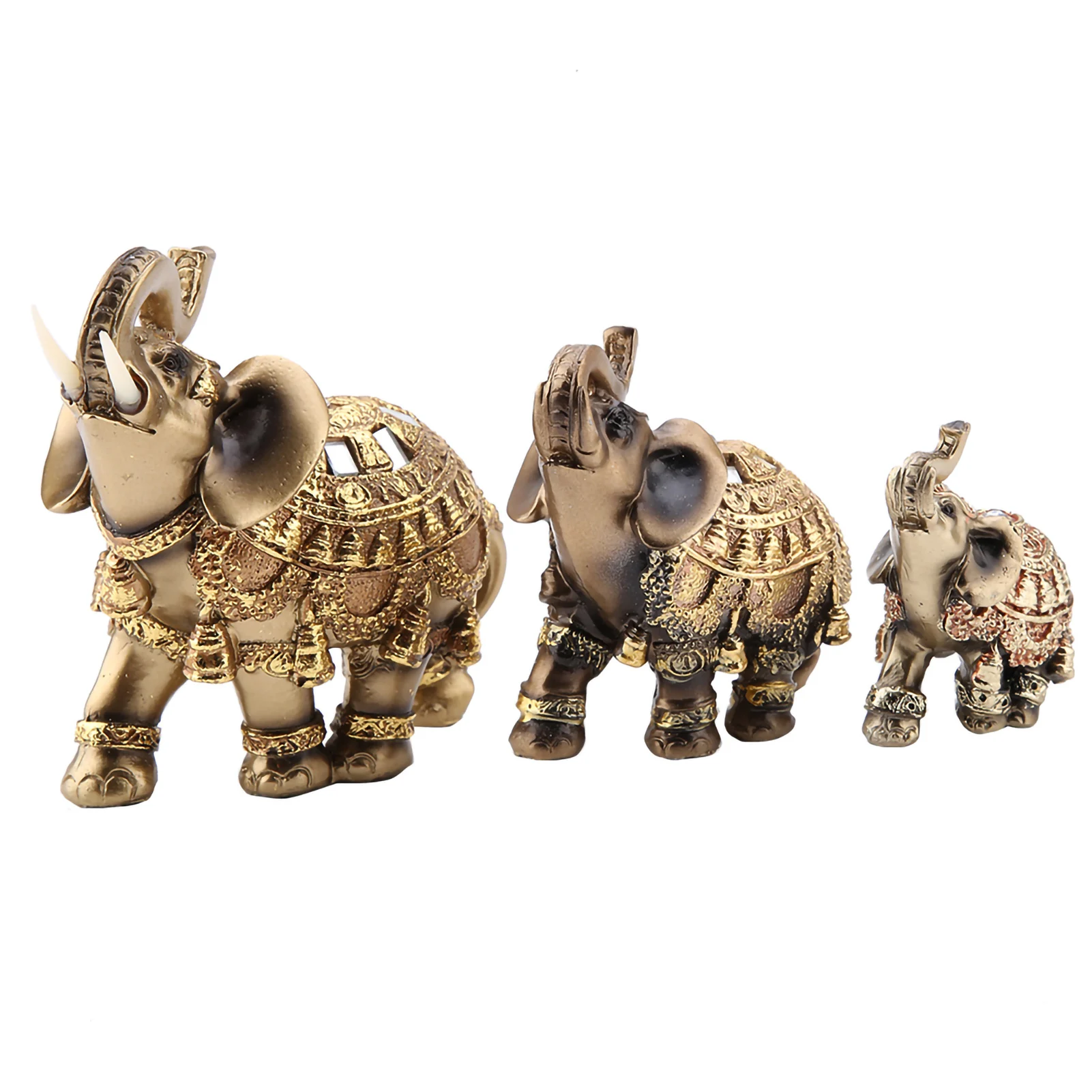 Elephant Statue Feng Shui Elephant Statue Lucky Feng Shui Golden Elephant Statue Sculpture Wealth Figurine Gift Home Decoration