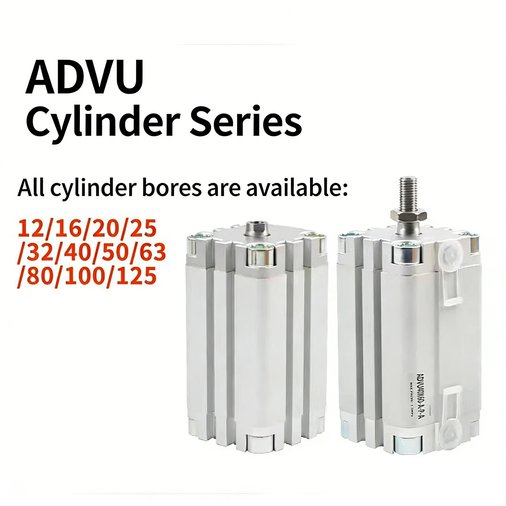Compact Cylinders ADVU Series ADVU-12/16/20/25/32/40/50/63/80-5/10/15/20/25/30/35/40/50/55/60/70/75/80/90/100-P-A