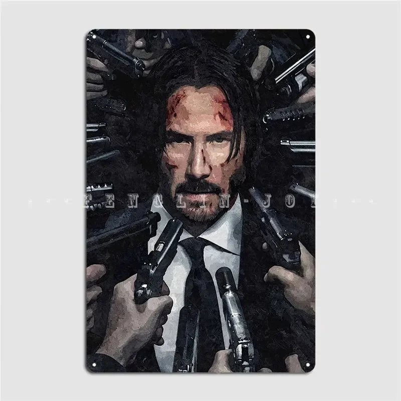 لوحة معدنية John Wick ، ملصق ، منزل ، شخصية ، علامة قصدير ، ملصق #2