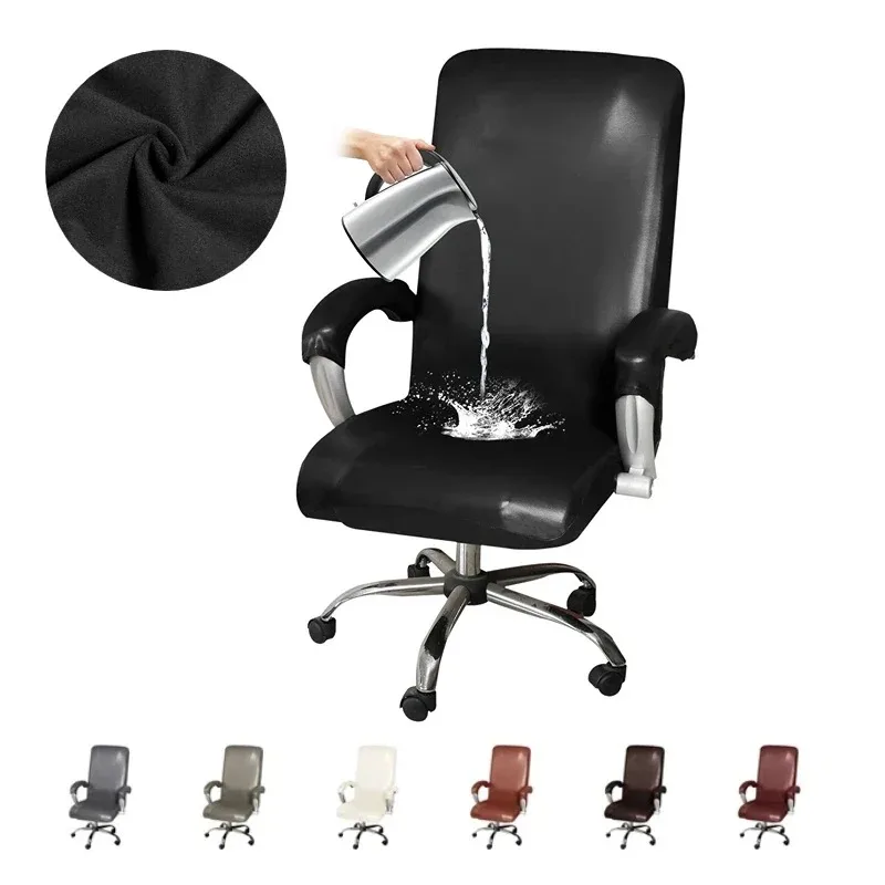 

Waterproof Elastic Office Armchair Cover Pu Leather Dustproof Computer Chair Covers Thickened Non-slip Gaming Seat Case