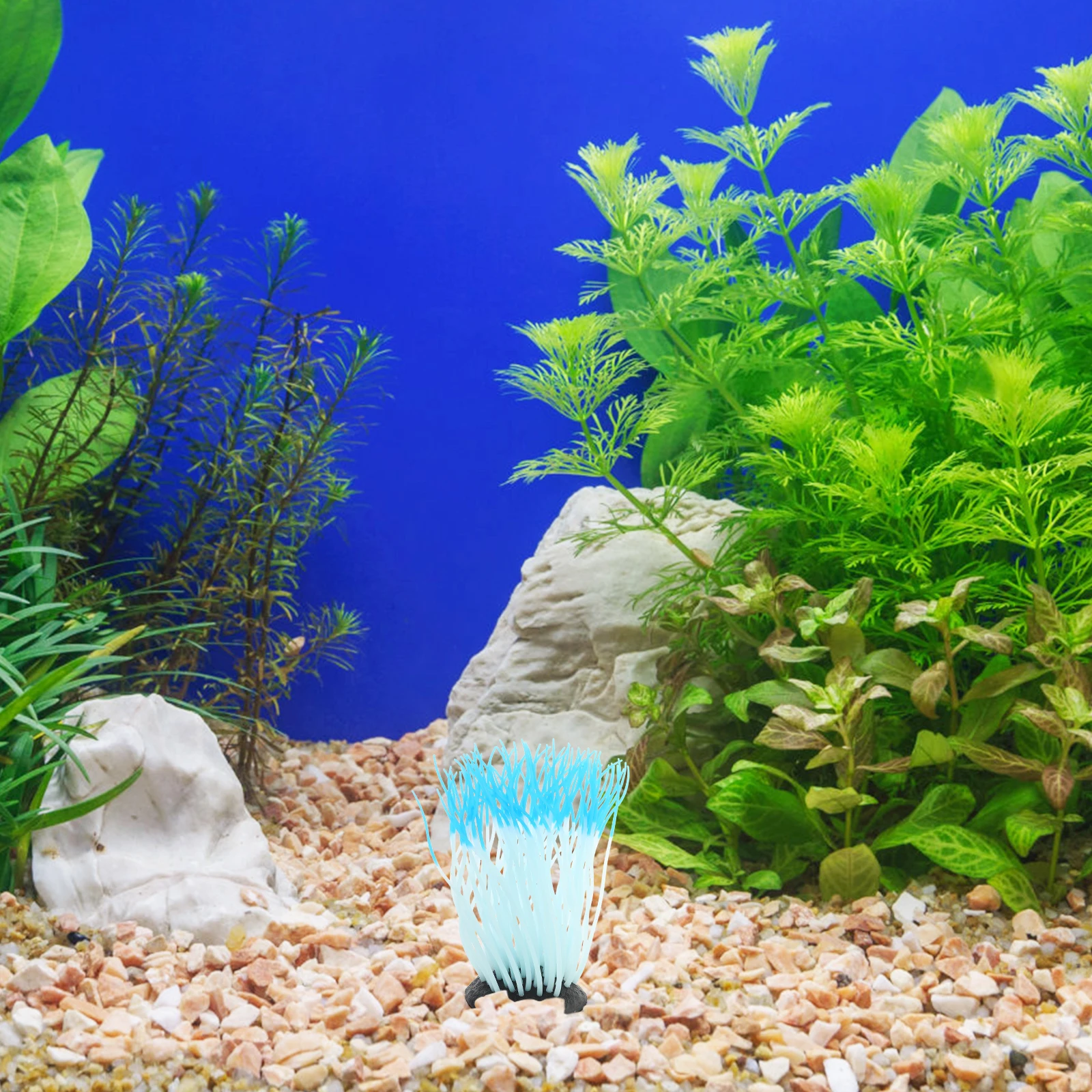 

Luminous Sea Anemone Silicone Aquarium Ornament Decoration Lifelike Fish Tank Coral Simulation Craft Home Decor Statue Soft