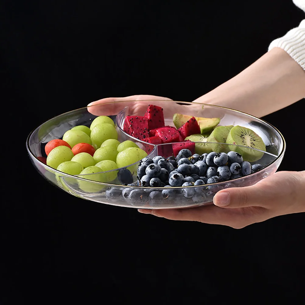 

Luxury Serving Dishes Food Plates Sets Plastic Fruit Plate Snack Tray Dessert Compartment Easy Clean Lightweight Suitable Size