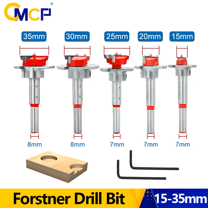 

CMCP 15-35mm Hinge Hole Opener Woodworking Cutter Carbide Drill Bits Positioning Hole Saw Kit Adjustable Boring Bit