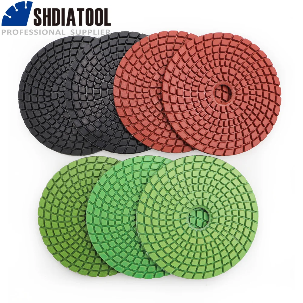 

DIATOOL 7pcs/set Professional Diamond Flexible wet polishing pads 100mm granite marble ceramic/tile sanding disc Premium quality