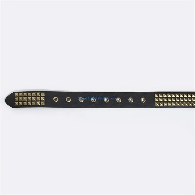 

N7YF Fashion Teens Pin Buckle Waist Belt Alloy Rivet Decor Thin Belt for Dress Shirt