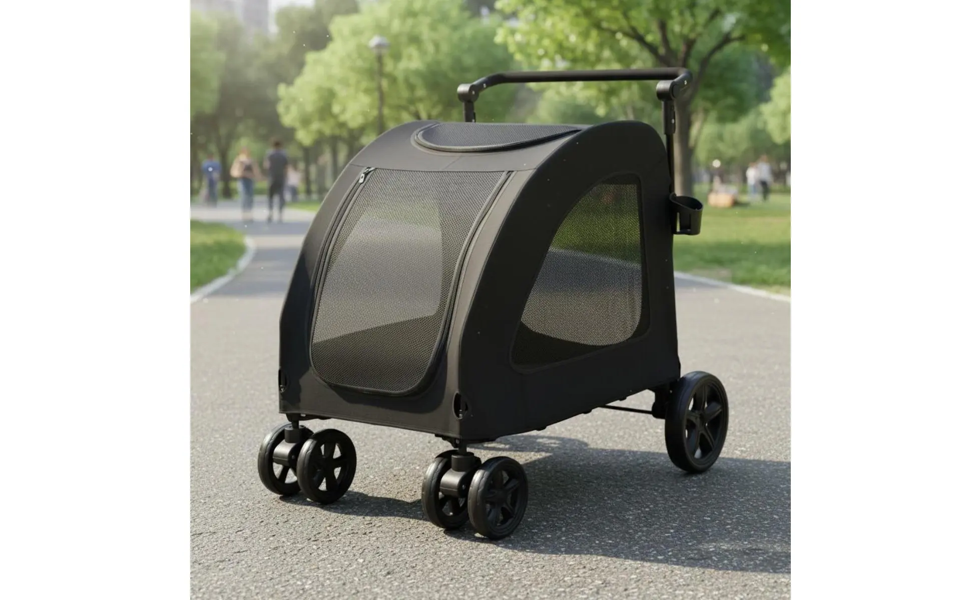Foldable Dog Stroller Lightweight Feline Stroller Pet Pushcart Large Size Dog Stroller Mesh Sides for Park Foldable Dog Stroller Lightweight Feline Stroller Pet Pushcart Large Size Dog Stroller Mesh Sides for Park
