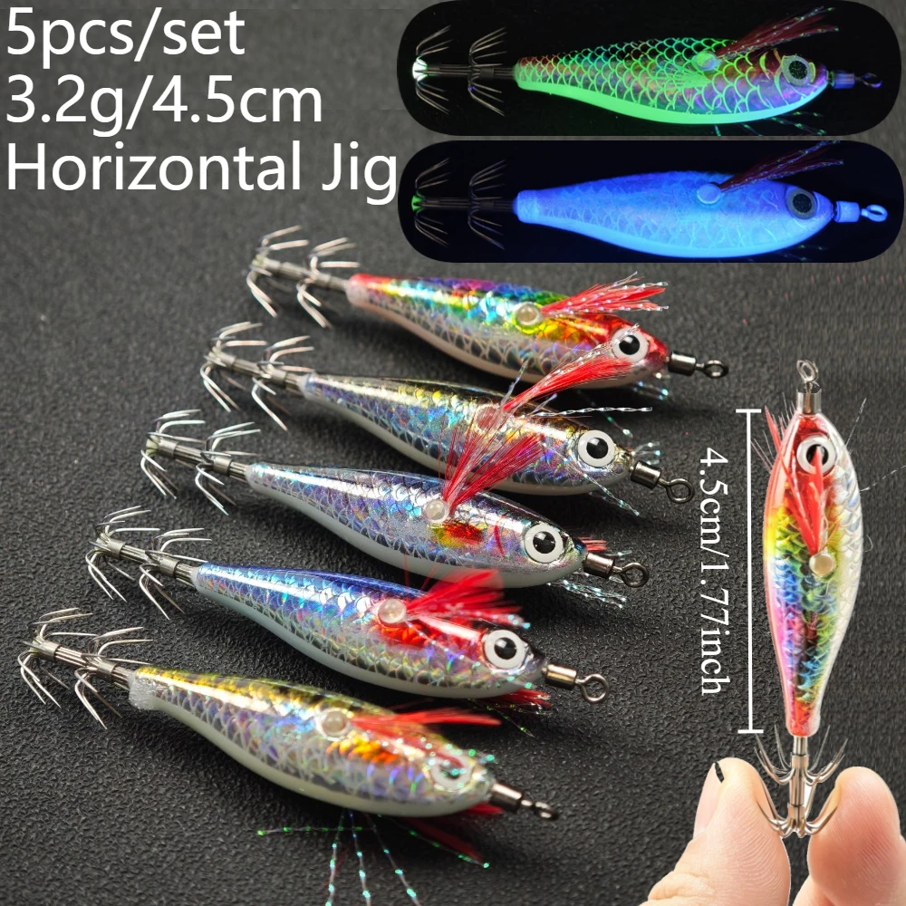 5 Stück 4,5 cm Oktopus-Köder, Tintenfisch-Angelzubehör, Tintenfisch-Jig-Köder, Salzwasser-Garnelen-Köder – Detail 1