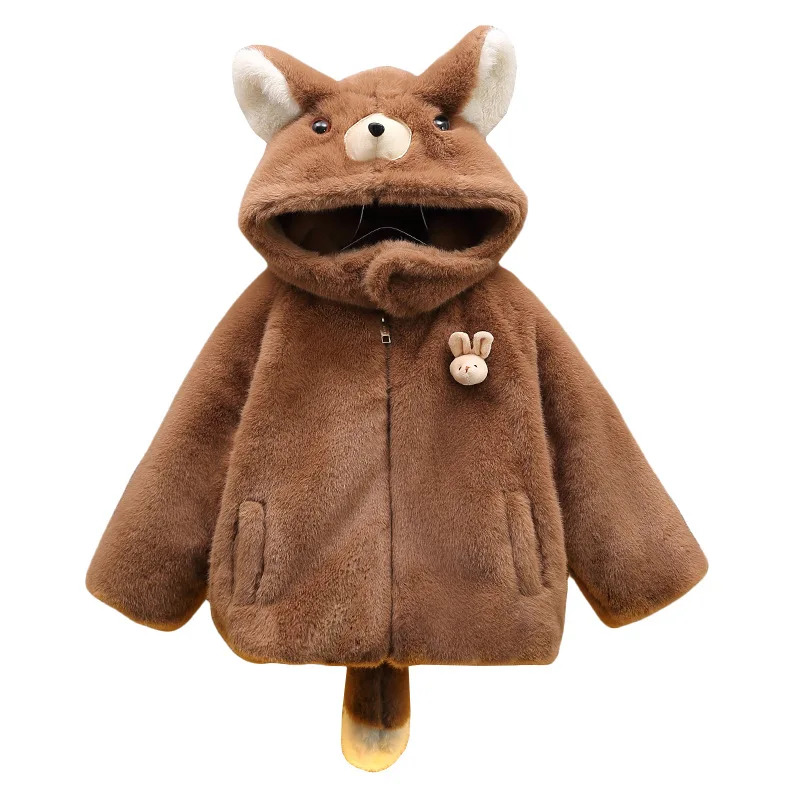 الأطفال الخريف و جاكيت من الصوف 2026 جديد الأولاد الشتاء سميكة الدافئة فو فرو منك سترة العصرية #5