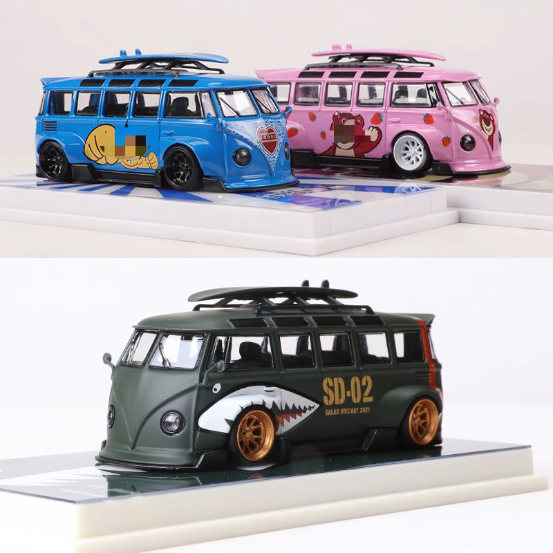 

Flame Green Simulated Alloy 1:64 T1 Van Camper Bus Sports Model Diecast Metal Car Children's Toy Collectibles