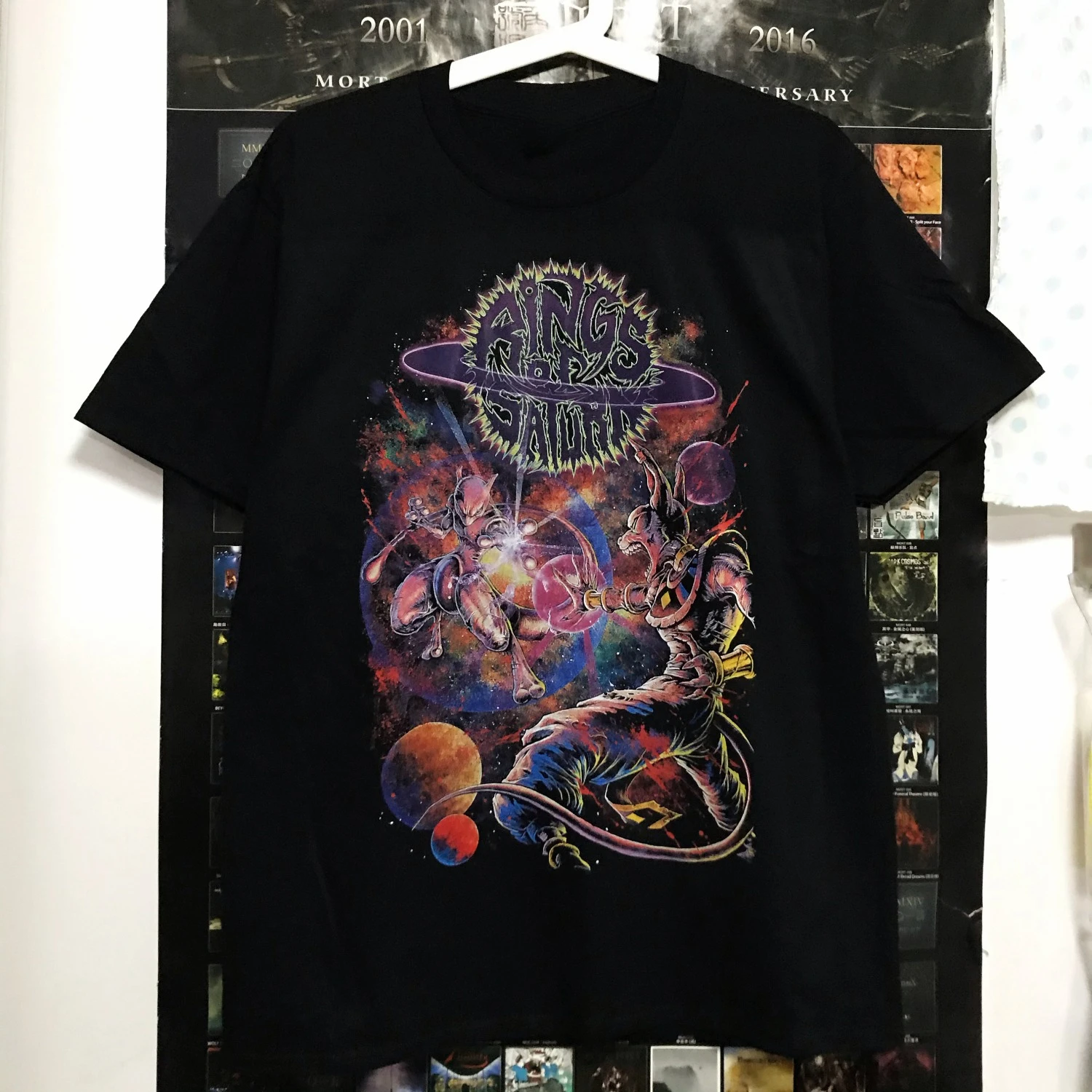 

Rings of Saturn American Technology Dead Saturn Ring Band Men's Cotton Short Sleeve T-Shirt Metal Rock Europe America