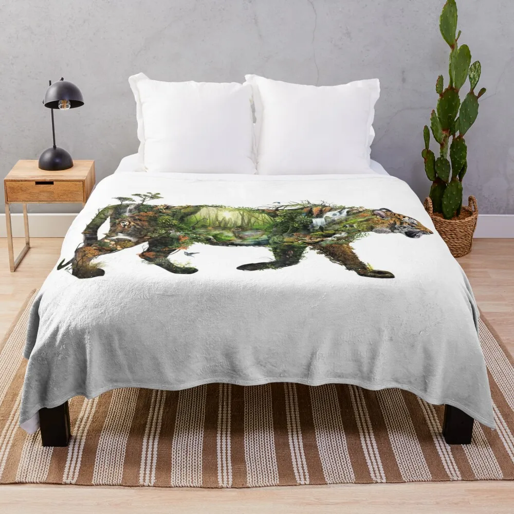 

Surreal Tiger Throw Blanket Flannels Polar Loose Blankets