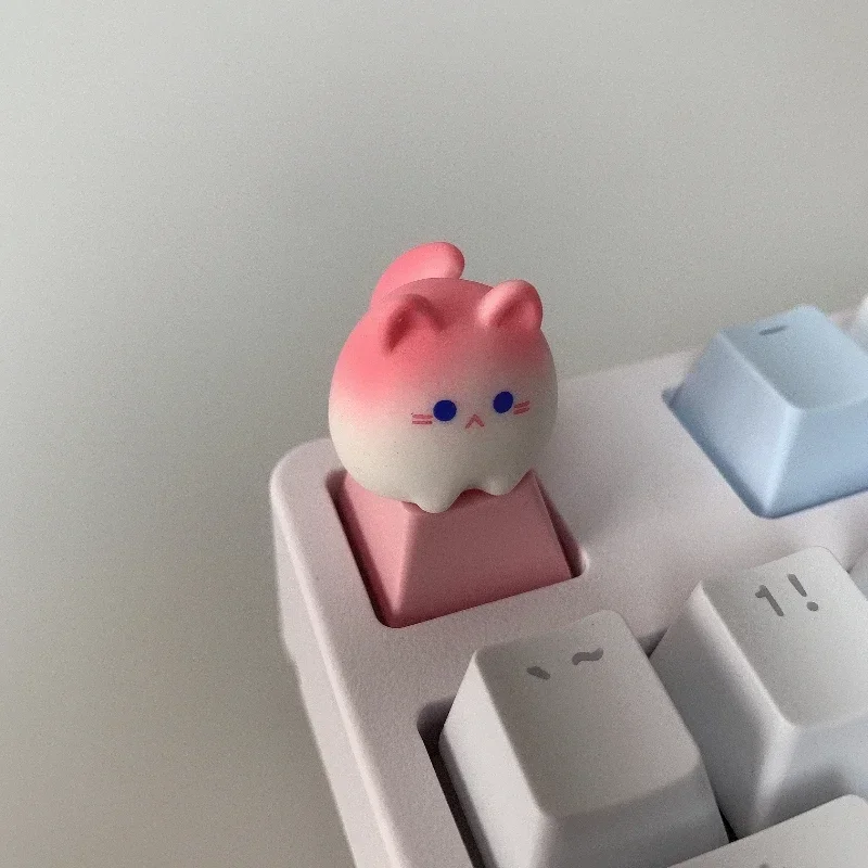 Cartoon Cute Keycap Personality Creative Point Keycaps Custom Animals 3D Translucent Cross Axis Mechanical Keyboard Decoration