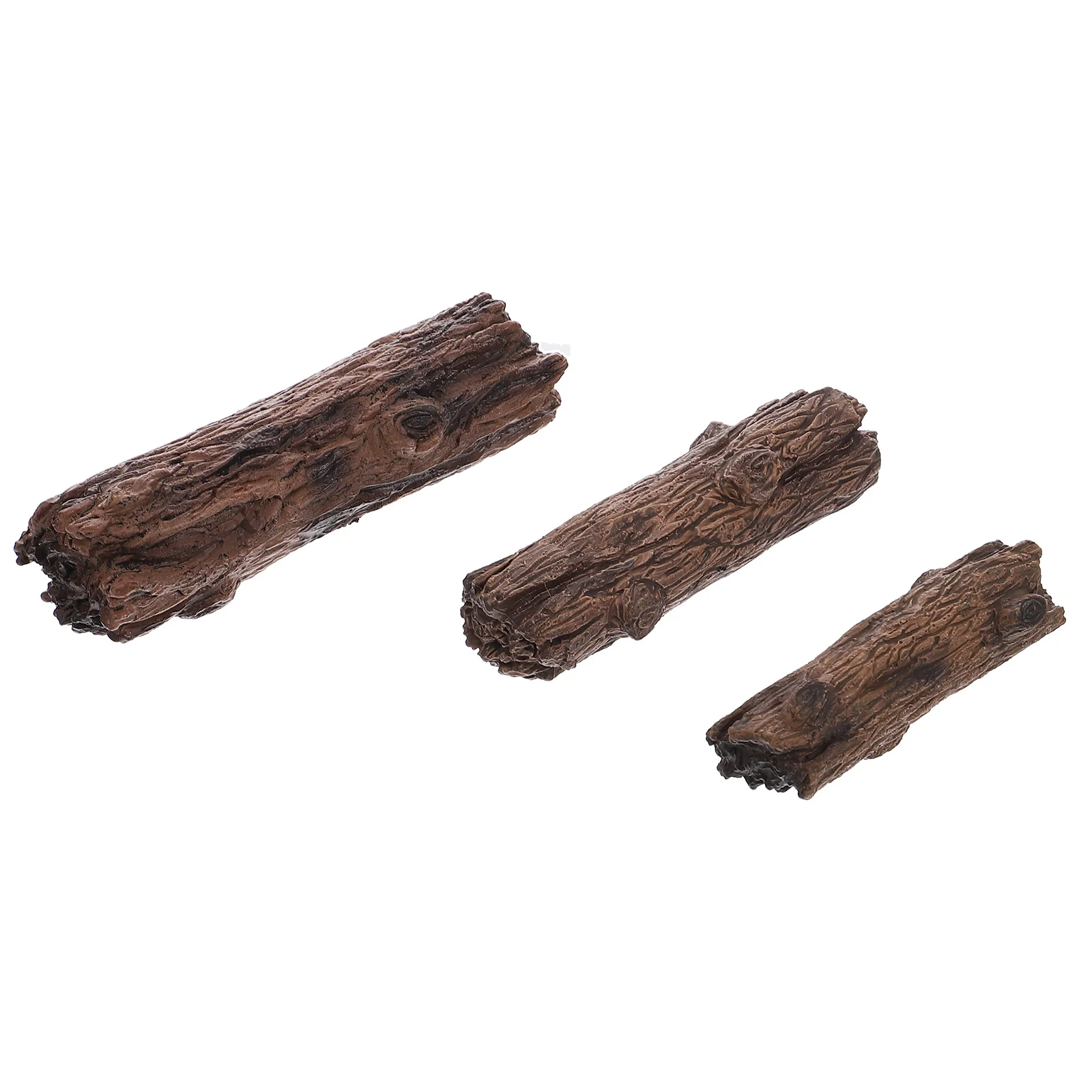 NOLITOY 3 قطعة جذع شجرة الراتنج الحلي الخشب سجل كتل المشهد الصغير ديكور محاكاة الجذع لمكتب خزان الأسماك البلاستيكية الزينة #6