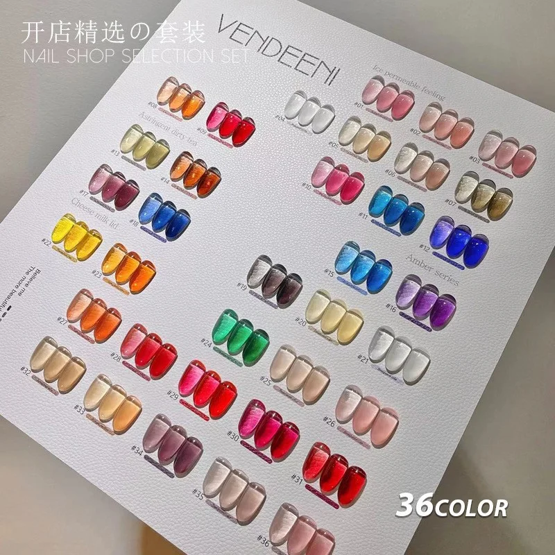 

Vendeeni New Trend 36color Jelly Nude Gel Nail Polish Set TPO HEMA FREE High Pigment Neon Pure clear Jelly Color Gel Nail Polish