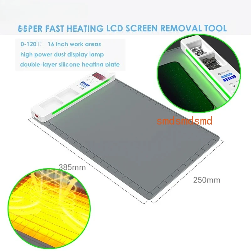 

TBK-568A 16-inch LCD Screen Disassembly Fast Preheating Platform For iPhone /Samsung/iPad Display Touch Screen Rework Equipment