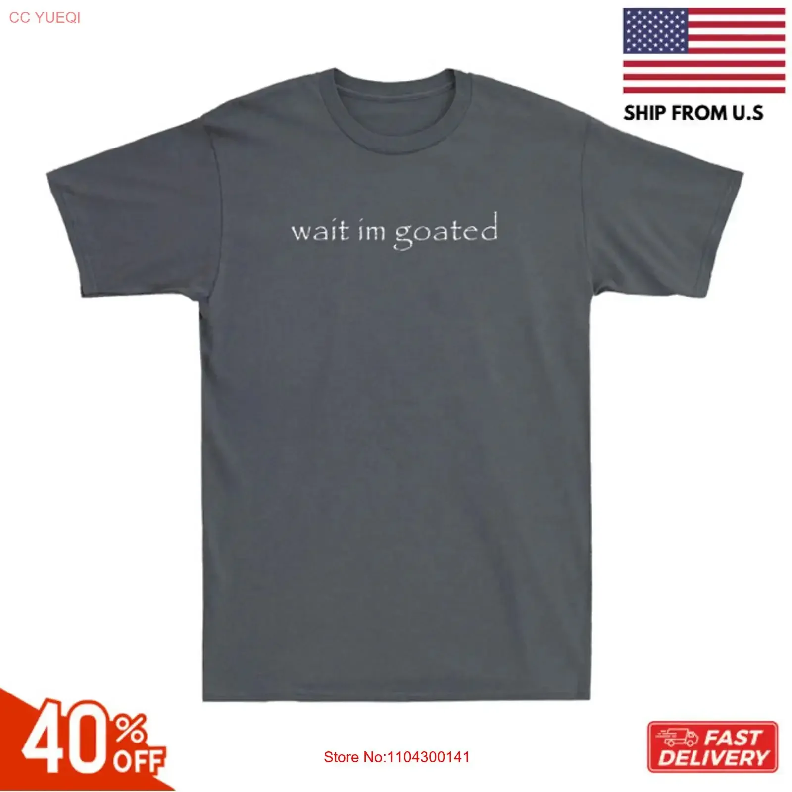 Wait I'm Goated Funny Meme Humor Quote Saying Vintage Men's  T Shirt vintage Washed Stretched graphic Slightly homme Unisex