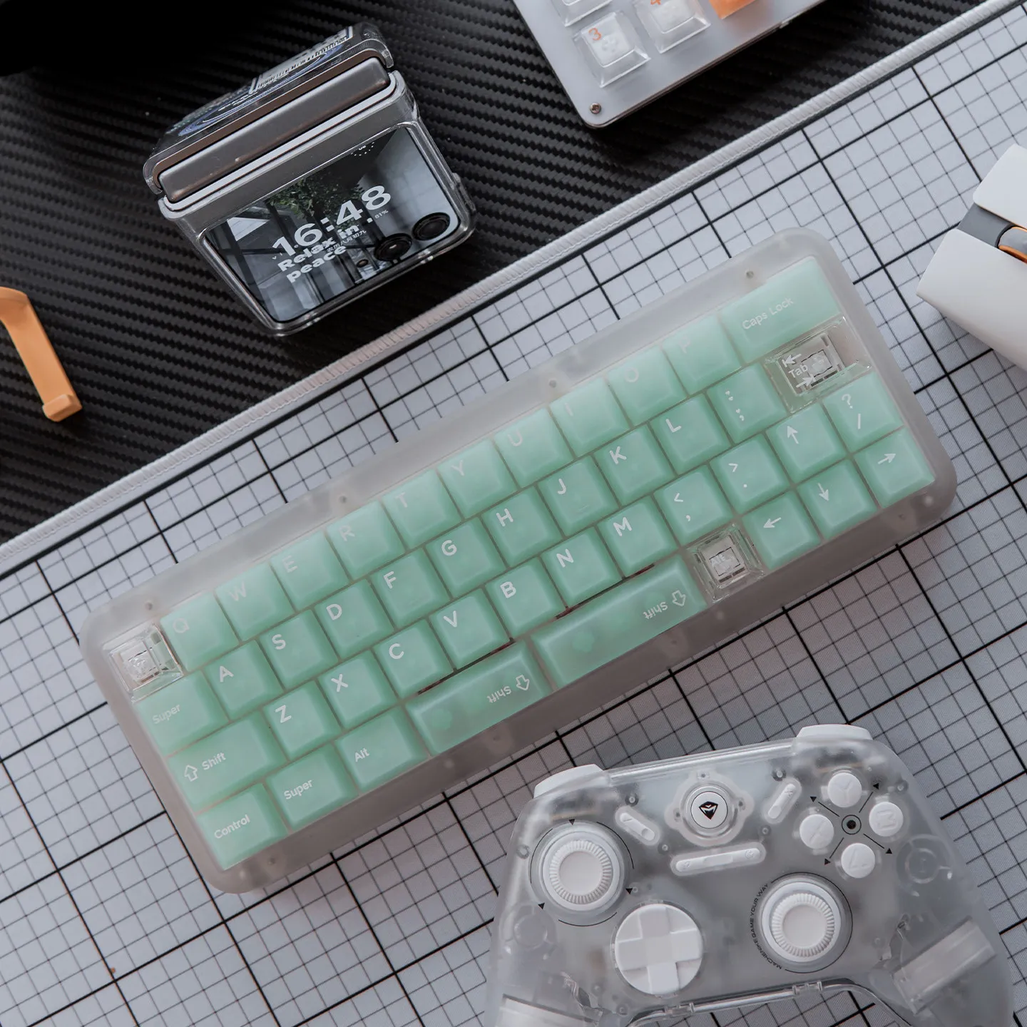 Multicolor Fog Transparent Keycaps Cherry profile Shine Through PC Keycaps Matte Minimalism Keycaps for MX Mechanical Keyboard