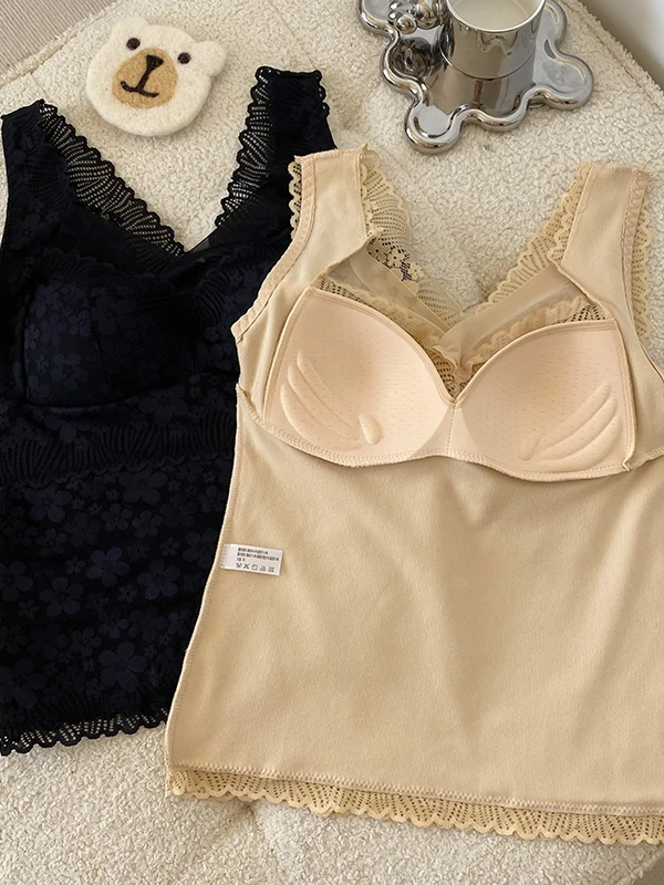 Cseta Térmica de Veludo Quente para Outono e Inverno, Lingerie Fena de Tamanho ande, Sem Sutiã, Cseta Base E
