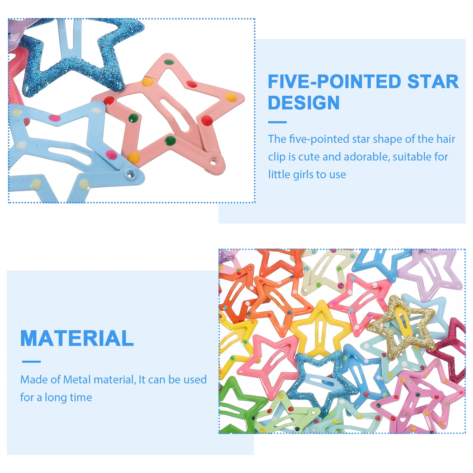 

35 Pcs Hair Clips Kawaii Girls Accessories Star Clips For Girls C y Colors Metal Snap Durable Decorative Toppers