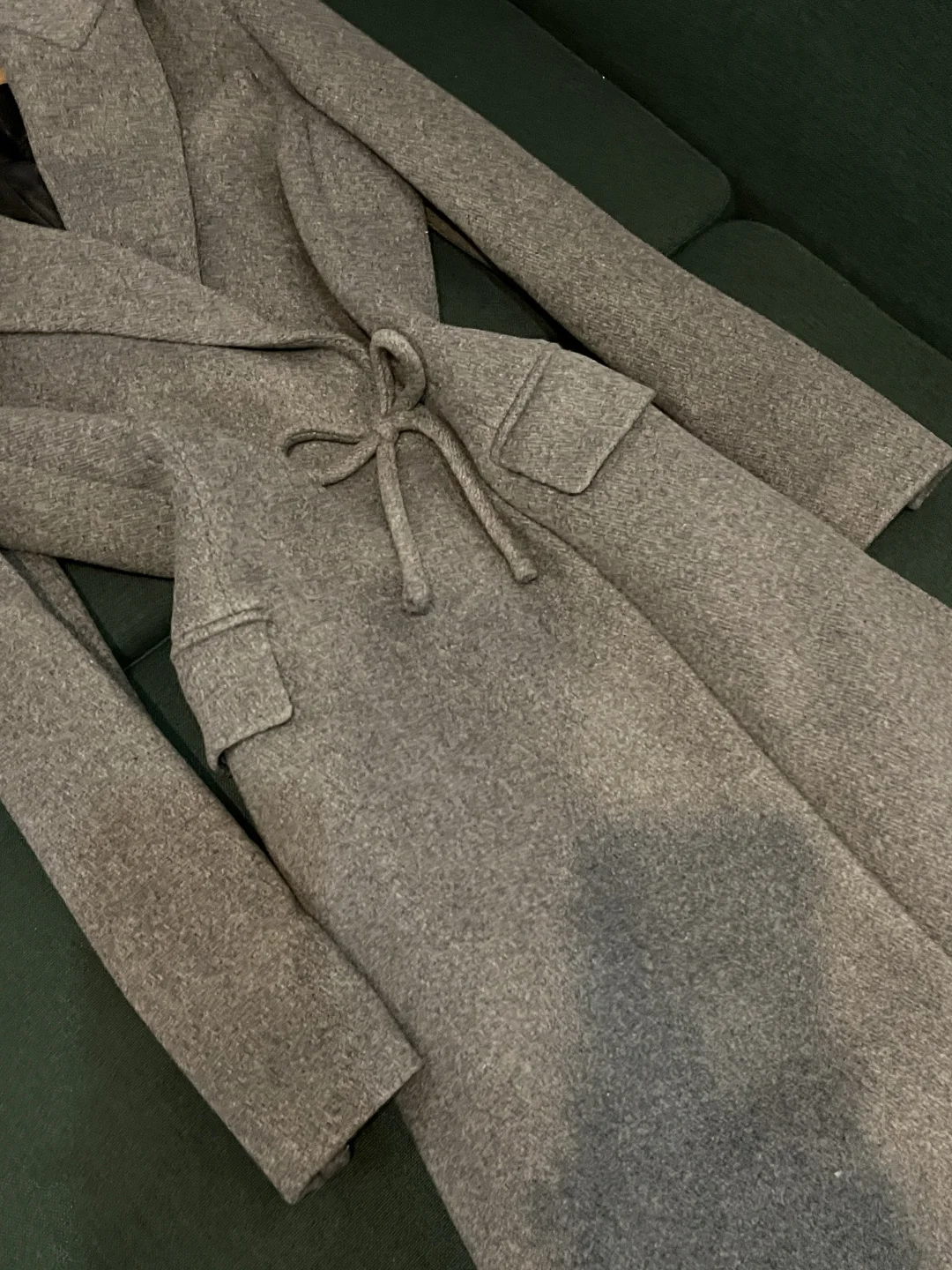 2025 الشتاء Faion سليم صالح معطف طويل عقدة كامير معطف الصوف Ele سترة واقية للنساء A05503