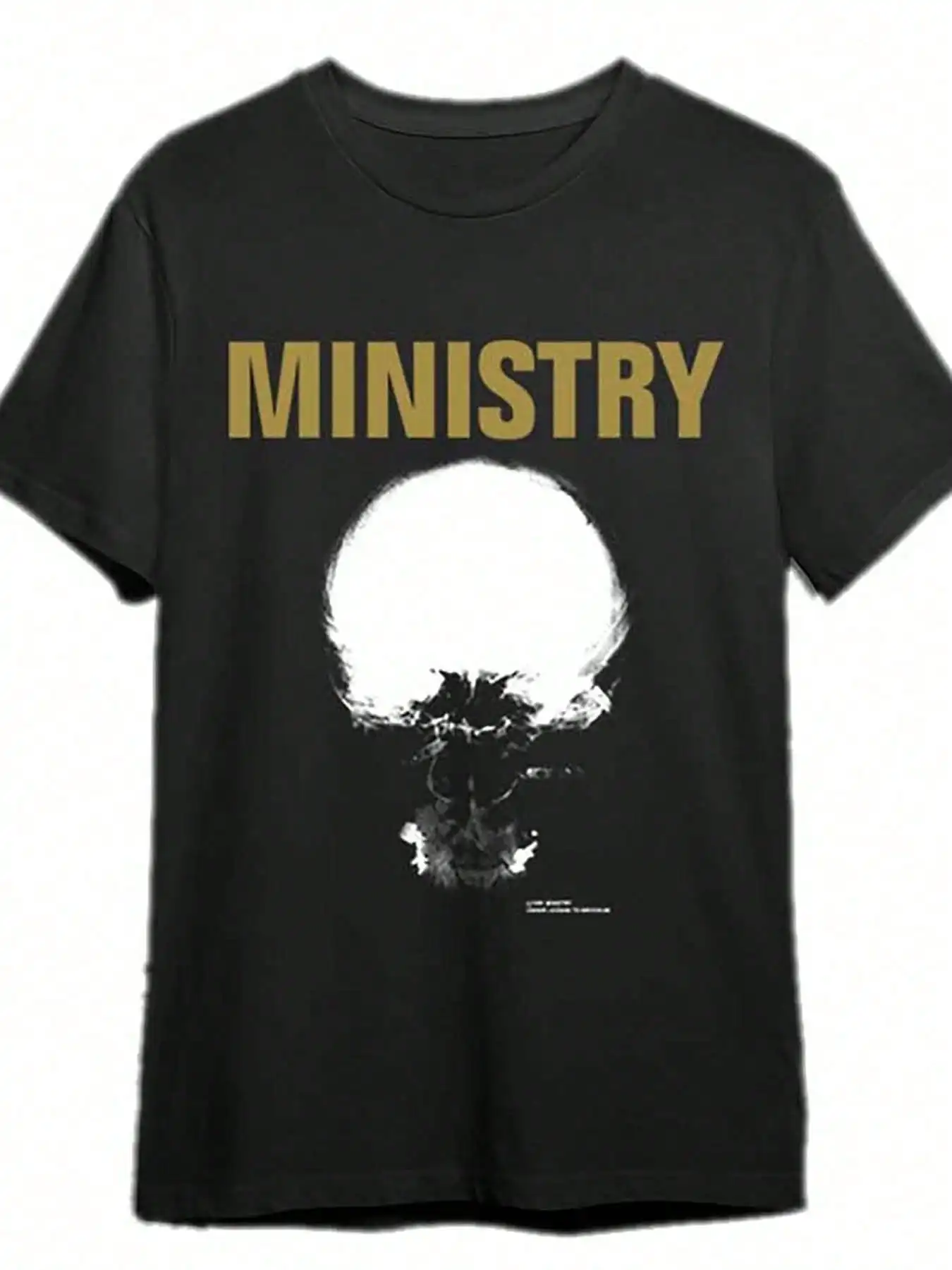 

Vintage 1991 Ministry Metal Band T-Shirt 338431 Fun Men Short Sleeves Graphic T-Shirt Collection Black PR