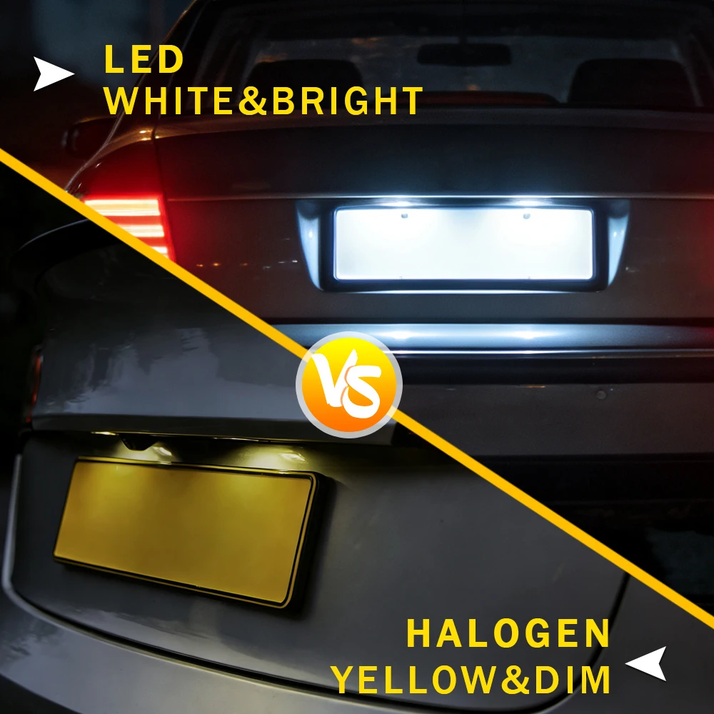 2 Pcs No Error SMD LED Number License Plate Light Lamp White For VW GOLF 4 5 Variant Passat B5.5 Touareg Tiguan Auto Tail Luces