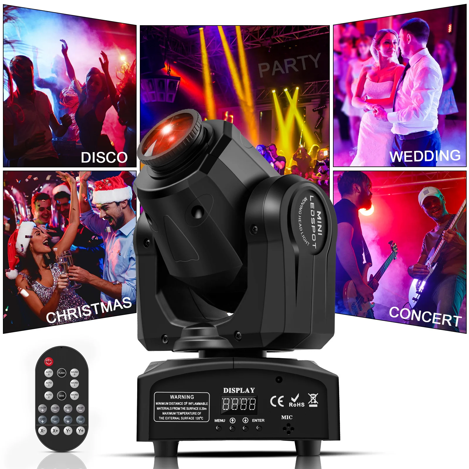 Imagem -04 - Gobo Moving Head Beam Dmx Stage Lighting Effect Led Projection Light para dj Disco Ktv Festa Casamento Feriado Bar Clube 50w