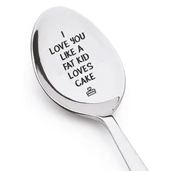 Cuillères à café au lait en acier inoxydable, cadeau de saint-valentin, lettres d'amour, Souvenirs de mariage, cadeau d'anniversaire pour petite amie