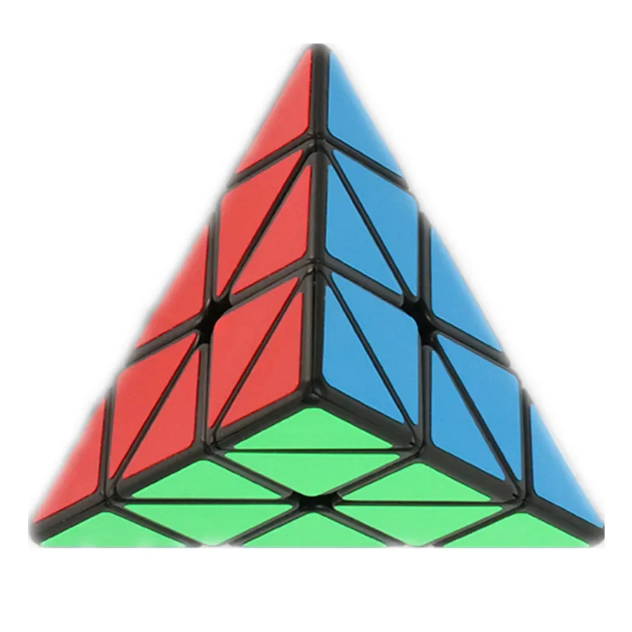 Guanlong 3x3 Velocidad colorida Pirámide sin pegatinas Cubo mágico antiestrés 3x3x3 Aprendizaje rompecabezas educativo Cubo mágico juguete para regalo