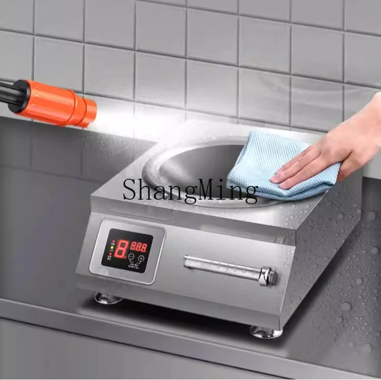 SM коммерческая индукционная плита 8000 Вт с плоской вогнутой поверхностью, бытовая электромагнитная плита высокой мощности, большая плита