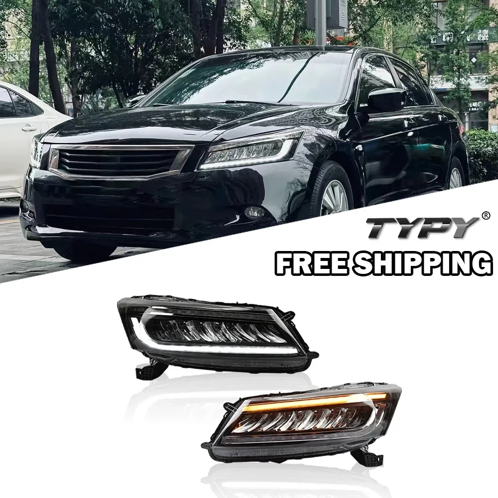 

Автомобильные фары в сборе TYPY для Honda Accord 8 2008-2012, модернизированные светодиодный фары, динамический сигнал поворота, Тормозная лампа, автомобильная сборка