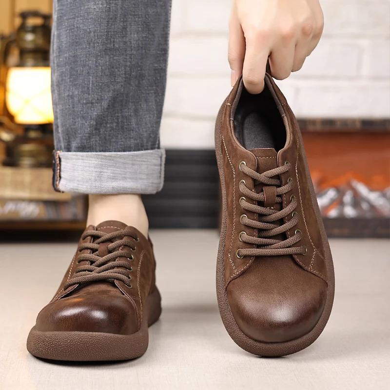 メンズカジュアルシューズ高品質本革スタイルオフィスまたはレジャービジネスアウトドア若者向け日常売れ筋シューズ新品