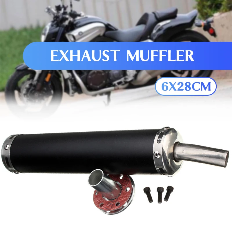 Universal Metal 60x280mm Motorcycle Racing Exhaust Muffler Silence Silencer Scooter 2 Stroke Motorcycle Exhaust Pipe Muffler