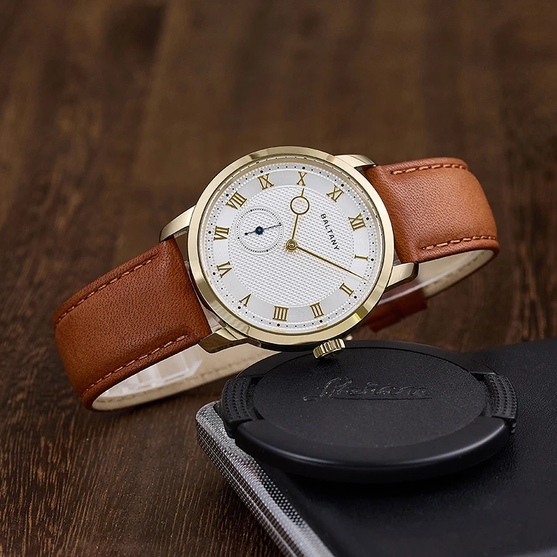 Baltany S4099 38mm Vintage Dress Watch Micro Rotor Retro Classic Automatic Business Men Wristwatch