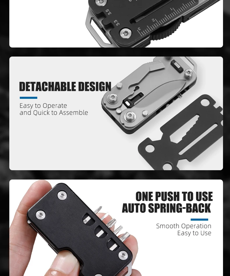 LETGOS Mini-Taschenmesser 12-in-1 Multitool, EDC Klappmesser Überlebenswerkzeug für Outdoor-Camping und Wandern, Cooles Geschenk für Männer und Väter – Detail 15