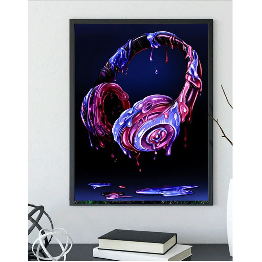 Full Diamond Embroidery Headset Diamond Painting Cartoon Full drill Square Mosaic diamond picture puzzle 5d New Gift