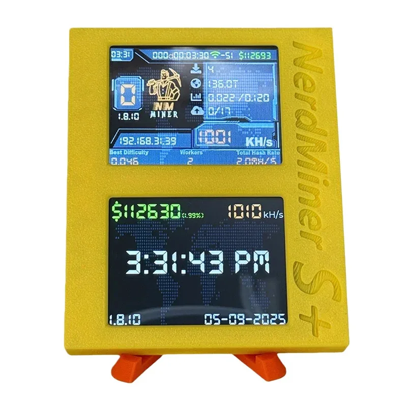 Nerdminer S + Solo Miner شاشات مزدوجة عرض 1050KH/S BTC آلة التعدين Crypto Bitcoin Miner nmminer V2 #3