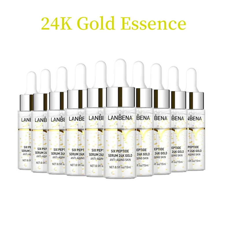 LANBENA 24k Gold Six Peptide Face Serum Moisturizing  10PCS