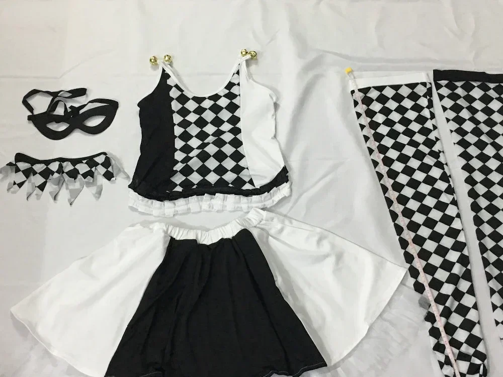 2025 أزياء الهالوين التأثيرية للبالغين سيرك باياسو نيغرو بلانك تريليس conjunto de disfraces mujeres للهالوين كرنفال disfraz mas