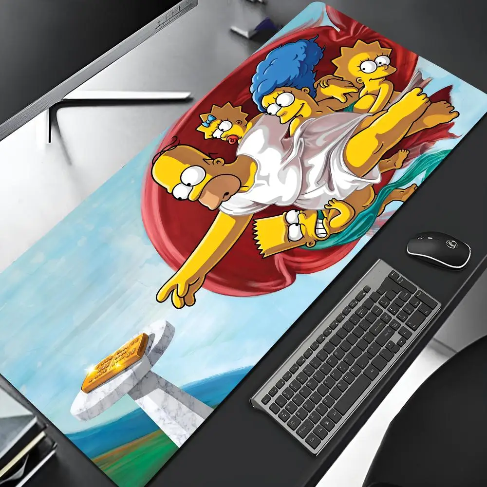 Funny Simpson Mouse Pad Edge Big Gaming Locking Computer Gamer Large Rubber Art Mousepad Laptop Desk Keyboard Mat