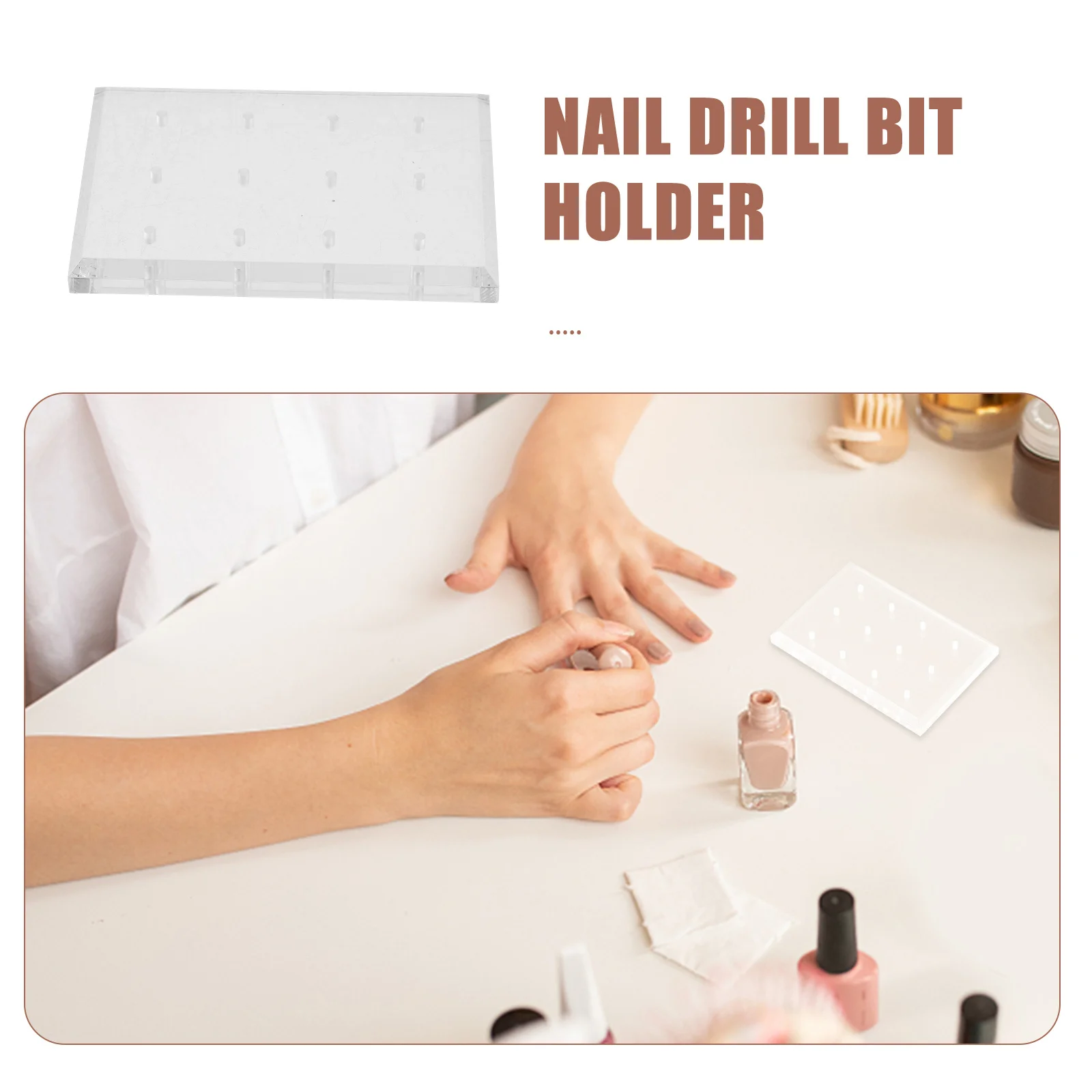 Nagel Bohrer Organizer Acryl Lagerung Rack Langlebig Mehrere Slot Nagel Schleifen Kopf Display-ständer Maniküre Zubehör Halter