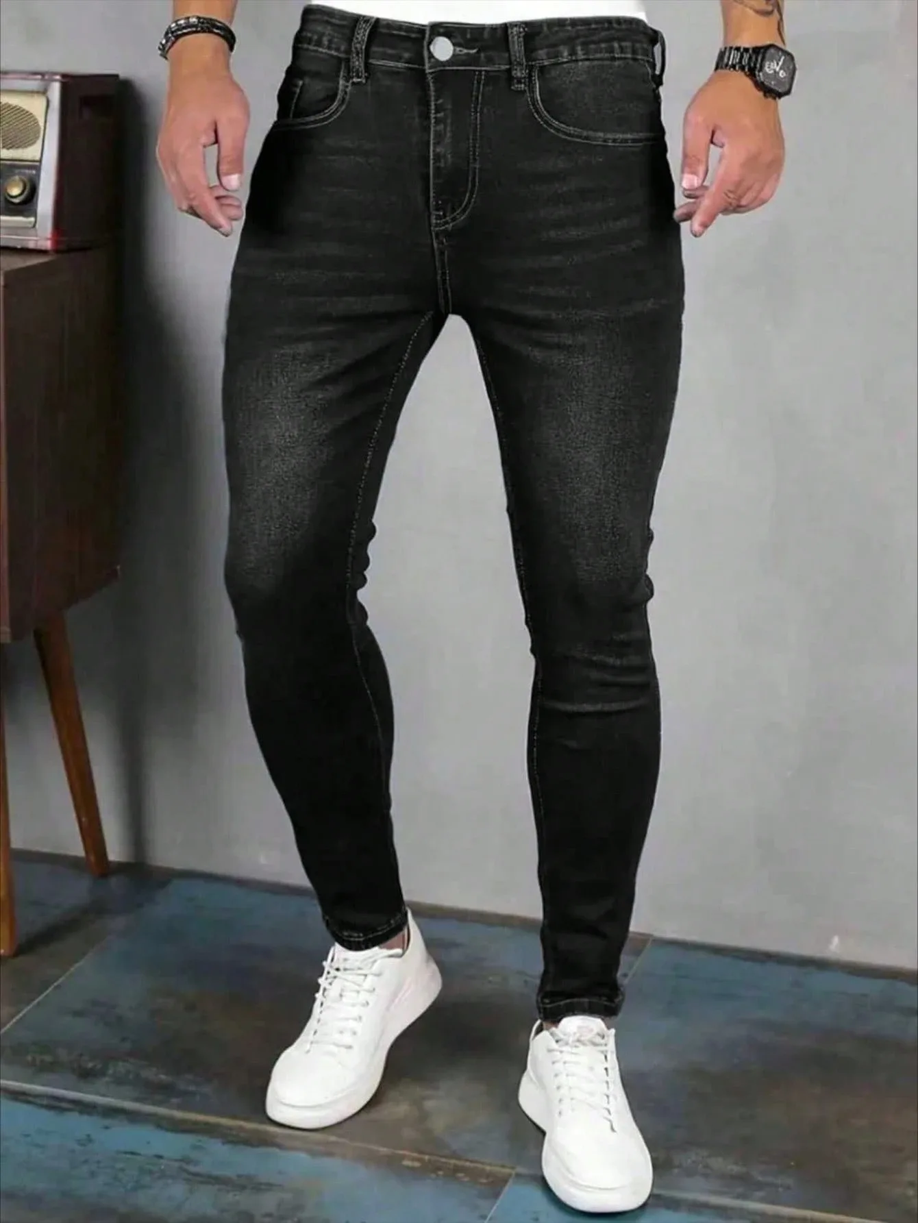 

Y2K Men's Slim Jeans Pant Light Retro Dating Fit. No accessories or belts included