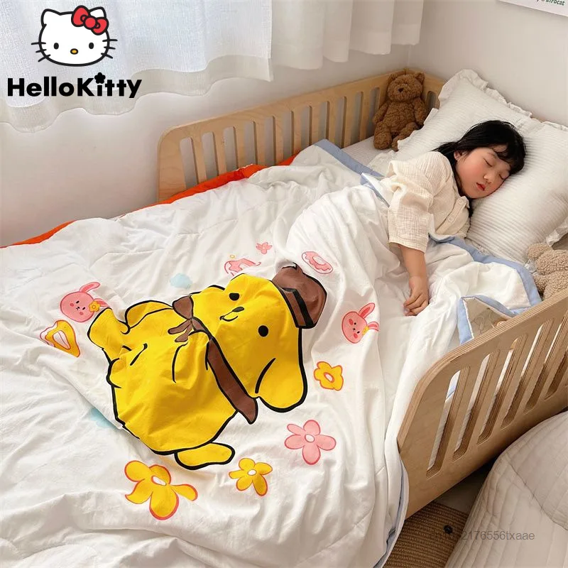 

Sanrio Cartoon Summer Cool Quilt Kuromi My Melody Cotton Soft Blanket Dormitory Kindergarten Airconditio Quilt Machine Washable