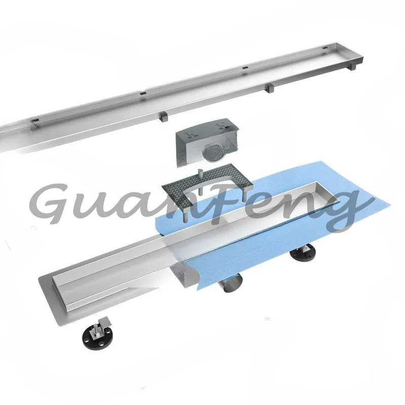 304 Stainless Steel Floor Drain Invisible Inlay Linear Design, Modern Dedicated