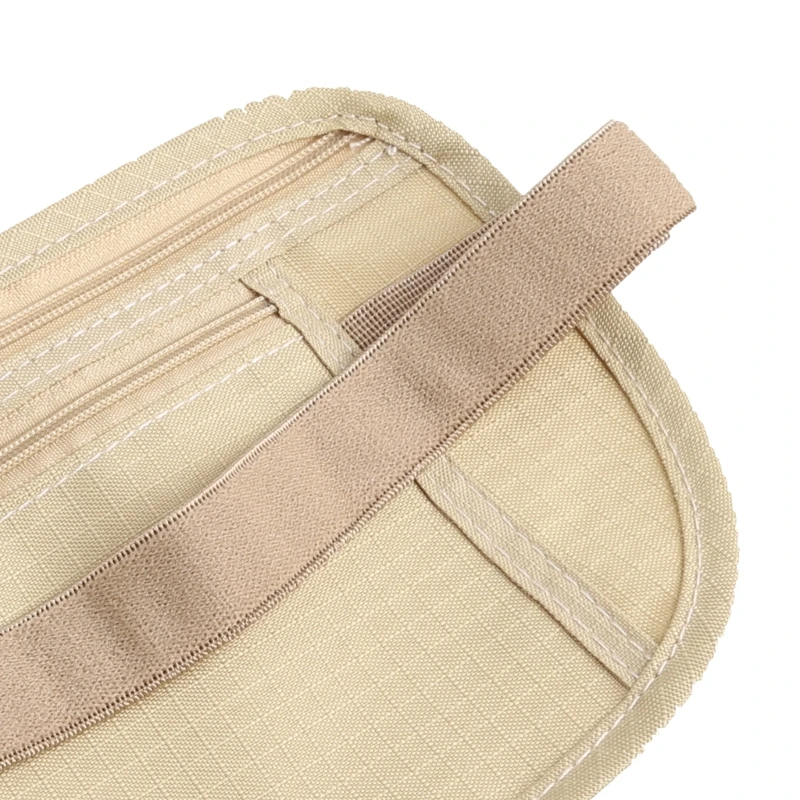 แบบพกพา Secure Travel เข็มขัดเงินภายใต้ฝาครอบซ่อนการปิดกั้นกระเป๋าสตางค์ Anti-Theft Passport Fanny Pack สำหรับผู้ชาย dropship