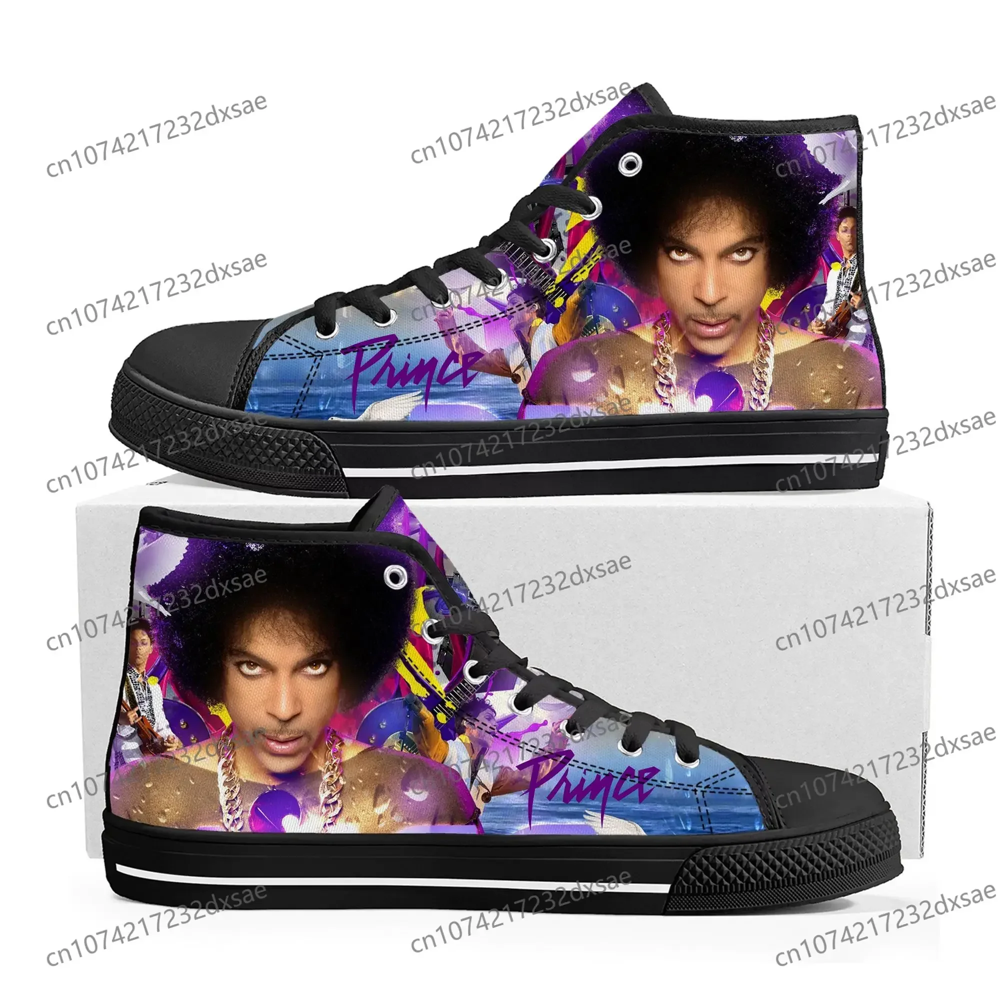 Music Singer Prince Rogers Nelson Purple Rain Men Women Breathable Sneakers Casual Cloth 3D Print High Top Canvas Fashion Shoes