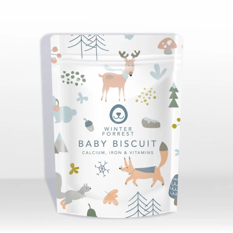 White Kraft Paper Standing Zip Lock Bag for Coffee, Cereal, Seasoning Powder Pouch, Custom Printed Logo